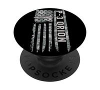 P-3 Orion Bandera Americana Militar Camo Avión P3 Orion PopSockets PopGrip Adhesivo