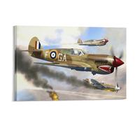 P-40 Avión de combate de vuelo P40 Avión militar de la Segunda Guerra Mundial (51) Póster pintura lienzo arte pared sala de estar carteles pintura 60 x 90 cm