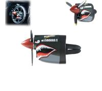 P-40 - Decoración de ventilación de coche de combate con hélice giratoria, clip ambientador estilo nariz de tiburón, adorno de tablero de avión para decoración interior de automóviles y regalo para