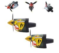 P-40 Fighter Plane Air Vent Decoration, Fighter Car Air Freshener Vent Clip, Mini P-40 Jet Dashboard Decor, Unique Gift for Pilots & Aviation Lovers, Long Lasting Odor Eliminator (Tiger Head*2)