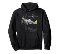 P-51 Mustang - Avión militar de aviación estadounidense Sudadera con Capucha