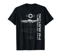 P-51 Mustang WWII Fighter Airplane Profile Camiseta