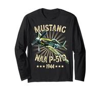 P-51D Mustang Vintage North American P-51D Warbirds Manga Larga