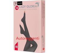 p age Gloria Med Lady Medias de compresión graduada con punta abierta, 18-20 mmHg, para embarazo y circulación, color negro, talla 4