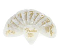 P as de celuloide Fender Premium, forma 351, blancas, Moto extra pesadas, paquete de 12