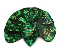 P as de celuloide Fender Premium, forma 351, color verde, Moto extra pesadas, paquete de 12