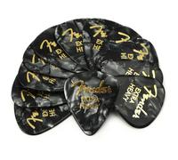 P as de celuloide Fender Premium, forma 351, negras, Moto extra pesadas, paquete de 12