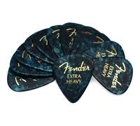 P as de celuloide Fender Premium, forma 351, turquesa oc ano, extra pesadas, paquete de 12