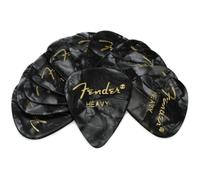 P as de celuloide Fender Premium para guitarra, forma 351, color negro, Moto Heavy, paquete de 12