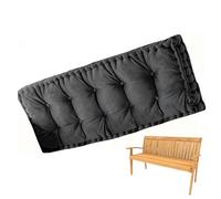 P - Banco de terciopelo para exteriores con asa, almohadilla de asiento de 10 cm de grosor para uso en interiores y patios, piel negra, 200 x 50 cm, ideal para asientos de ventana y jardín
