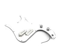 P Bass Prewired Loaded Pickguard Pickup Para Precision Bass Guitar 3 Ply PB Pickups Negro Blanco Piezas De Guitarra Eléctrica (Color : White)