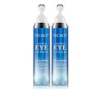P-Beauty - 2 sueros para ojos con 5% de cafeína, retinol, ácido hialurónico | Crema de ojos contra ojeras, hinchazón, arrugas y líneas finas, cuidado de ojos antienvejecimiento con rodillo de acero