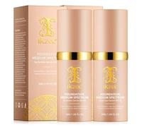P-Beauty 2 x sérum de protección solar SPF 50 con efecto base, crema solar tonificante para cara cobertura media, suero hidratante y antiedad con protección UVA UVB - Maquillaje con SPF