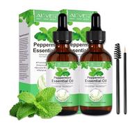 P-Beauty aceite de menta 2x60ml aceite para el cabello, aceite para la piel | aceite esencial puro prensado en frío | contra los dolores de cabeza, crecimiento del cabello, piel calmante