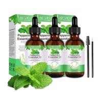 P-Beauty aceite de menta 3x60ml aceite para el cabello, aceite para la piel | aceite esencial puro prensado en frío | contra los dolores de cabeza, crecimiento del cabello, piel calmante