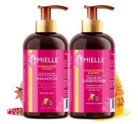 P-Beauty - Champú y acondicionador para rizos con granada y miel, sin sulfatos, hidratante, antiencrespamiento, crecimiento del cabello, cuidado del rizado para un cabello sano y brillante, cuidado