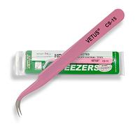 P-Beauty Cosmetic Accessories Pinzas VETUS para la extensión de pestañas CS-15 | Ideal para pestañas individuales y técnica de volumen | Incluye tapa protectora | (CS-15)