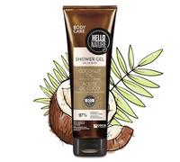 P-Beauty - Gel de ducha natural con aceite de coco orgánico, cuidado hidratante para piel seca con aroma a coco, crema para cuerpo con aceite de almendras y pantenol, vegano y sin microplástico (1 x