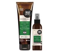 P-Beauty - Juego de gel de ducha y aceite corporal, vegano con aceite de semilla de cáñamo orgánico, para piel seca, hidratante, regeneradora, nutritiva, suavizante, para mujeres y hombres (set 3)