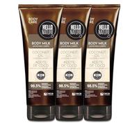 P-Beauty Loción corporal de leche corporal con aceite de coco orgánico, leche corporal con aceite de almendras y pantenol, cuidado hidratante para pieles muy secas, cuidado de la piel vegana sin