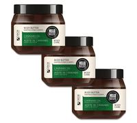 P-Beauty - Mantequilla corporal natural con aceite de semilla de cáñamo, para pieles muy secas con manteca de karité y aceite de coco, crema vegana sin parabenos ni siliconas, crema corporal (3 x 250