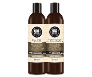 P-Beauty Naturkosmetik - Set de champú y acondicionador con aceite de coco orgánico, vegano, champú y acondicionador para el cabello hidratado, seco y dañado, sin silicona, con pantenol y vitamina E