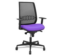 Piqueras y Crespo Silla de oficina Alares ergonómica malla negra asiento lila brazos regulables