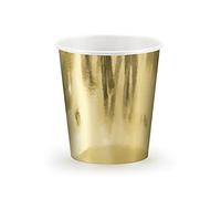 P&D Conf. 6 Vasos de Papel, Color Dorado, en Caja de cartón.