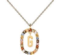 P D PAOLA - Collar Letra G - Plata de Ley 925 Bañada en Oro de 18k - Joyas para Mujer