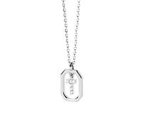P D PAOLA Mini LETTER T SILVER NECKLACE - Collar con letra, Onesize, Plata esterlina, Circonia cúbica