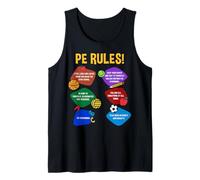 P.E. Profesor Reglas de Educación Física Escuela Gimnasio Hombres Mujeres Camiseta sin Mangas