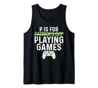 P es para Jugar Juegos Divertido St. Patrick's Gamer Boy Men Camiseta sin Mangas