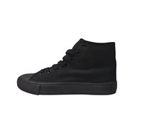 P&L ITALY COLLECTION Zapatillas Altas de Lona Mujer Botin Blancas Negras Basket Autoclave All Black 36
