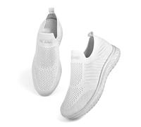 P&L ITALY COLLECTION Zapatillas Deportivas Sin Cordones Slip-On Mujer Comodas y Ligeras para Correr Trabajar Andar Pasear Casual Sneakers White41