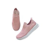P&L ITALY COLLECTION Zapatillas Deportivas Sin Cordones Slip-On Mujer Comodas y Ligeras para Correr Trabajar Andar Pasear Casual Sneakers Pink 36