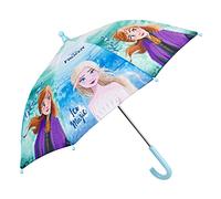 p:os Der Eiskönigin Ice Magic - Paraguas para niños, resistente al viento, con apertura automática y estructura de fibra de vidrio, diámetro aprox. 66 cm, multicolor