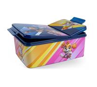 p:os Fiambrera infantil Patrulla Canina, 2 compartimentos, 1 L, azul | Fiambrera con división interior y cierre de clip, 17,5 x 13 x 6,5 cm, apta para lavavajillas y microondas