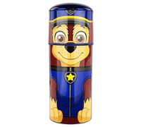 p:os Paw Patrol Chase - Botella Infantil con diseño de la Patrulla Canina, Aprox. 350 ml, a Prueba de Fugas, con Pajita integrada, de plástico (Tritan), sin BPA ni ftalatos