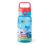 p:os Peppa Pig - Botella infantil de 500 ml, a prueba de fugas, botella pequeña perfecta para guardería, parque infantil o casa, para niños y niñas, color azul