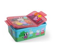 p:os Peppa Pig Fiambrera infantil con compartimentos, caja bento a prueba de fugas, para guardería y escuela, para niñas y niños, color azul