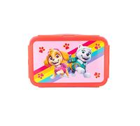 p:os Skye und Everest 29901049 PAW Patrol - Fiambrera para niños con 2 compartimentos extraíbles, de plástico con 4 cierres de clip, color rosa