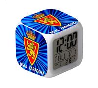 P&P Reloj Despertador Alarma con luz Real Zaragoza, Negro, Digital, Deportivo, Montaje de sobremesa, Sí, Mecánico, Mantel, CLOCK, RELAJACION, Reloj