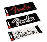 P Pluginz Fender - Calcomanías con logotipo de guitarra, paquete de 3, negro/rojo, negro/blanco, blanco/cromo