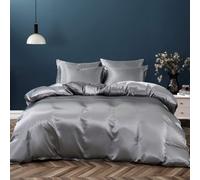 P Pothuiny 5 piezas Cubierta de edificio de satn Tamao del rey Tamao de lujo Luxury Silky como la cubierta dcada gris Juego de ropa de cama con c