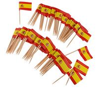 P Prettyia 100pcs Bandera de Alemania/Grecia/Australia/Canadá/España de Palillos para Aperitivos - España