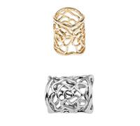 P Prettyia 2 Unids Mujeres Hueco Rosa Bufanda Tubo Titular del Anillo Bufanda Hebilla Diapositiva Plata Oro