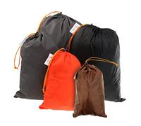 P Prettyia 5pcs Bolsa de almacenamiento Ultralight Rectangular de nailon beige con Cordón ajustable para Acampada, Viajes, Al Aire Libre, Acampar