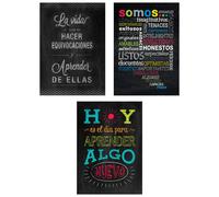 P ster Chalk It Up! Inspire U en espa ol, paquete de 3 (decora aulas, paredes, pasillos, espacios de aprendizaje, reas comunes y m s)