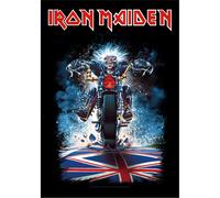 P ster de motocicleta y bicicleta de Eddie con bandera de Iron Maiden de Global Merchandising