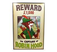 P ster de recompensa de Robin Hood de Disney, letrero de madera para pared